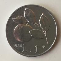 1 Lira 1950 arancia e 2 Lire 1954