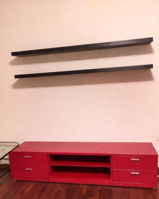 Parete Attrezzata Salotto-Mobile TV e Mensole