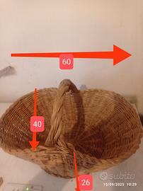 paniere per funghi fatto mano in italia