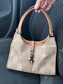Borsa Gucci Jackie in tela beige