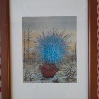 4 quadri con paesaggi naif