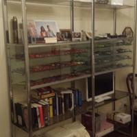 Libreria acciaio e cristallo