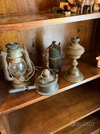 Lotto 4 lampade antiche vintage da collezione