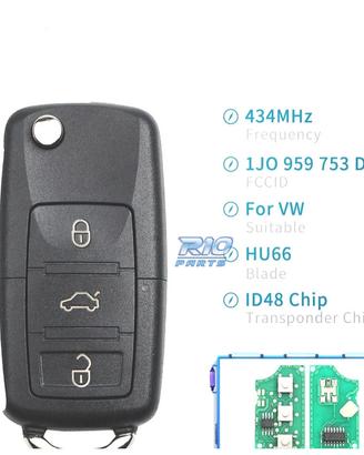 CHIAVE COMPLETA SEAT VOLKSWAGEN VW SKODA VARI MODE