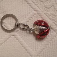 Portachiavi coccinella portafortuna di argento