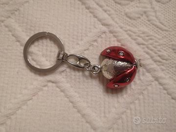 Portachiavi coccinella portafortuna di argento