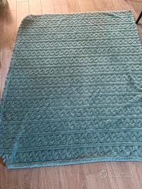 Coperta / plaid x divano microfibra verde smeraldo
