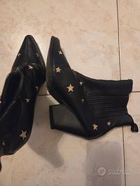 camperos vera pelle alla caviglia neri 