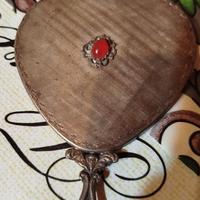 specchio da borsetta in argento 800 