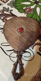 specchio da borsetta in argento 800 