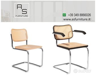 Sedia Cesca rivestita braccioli cantilever ITALY
