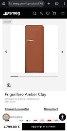 Frigo SMEG matt color terracotta 