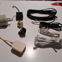 4 fili cavi telefonici + 5 prese adattatori