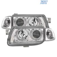 FARI PER OPEL ASTRA F 94-98 ANGEL EYES FONDO CROMA
