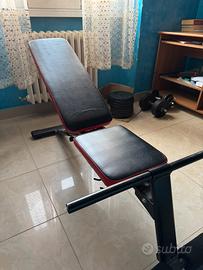 Panca palestra regolabile + 72 kg dischi domyos