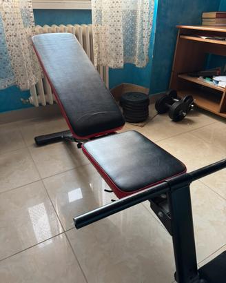 Panca palestra regolabile + 72 kg dischi domyos