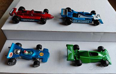 4 Modellini F1 anni ‘70 Polistil Yatming Tin Toys