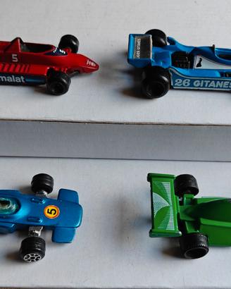 4 Modellini F1 anni ‘70 Polistil Yatming Tin Toys