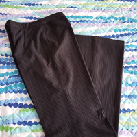 Pantaloni donna neri gessati a zampa