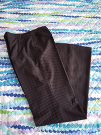 Pantaloni donna neri gessati a zampa