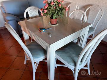 Tavolo allungabile 90×90 + 8 sedie coordinate