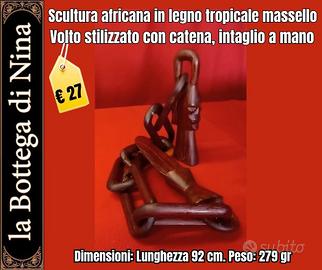 cultura africana in legno tropicale massello