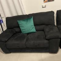 Divano due posti camoscio nero