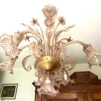 Lampadario in vetro soffiato di Murano