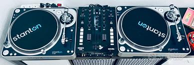 GIRADISCHI STANTON T.120 + MIXAR DUO E ACCESSORI