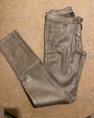 Pimkie Pantaloni Jeans color oro Tg.38 nuovi