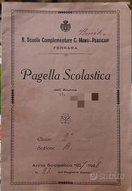 Pagella scolastica Regia Scuola Comp. 1927/1928