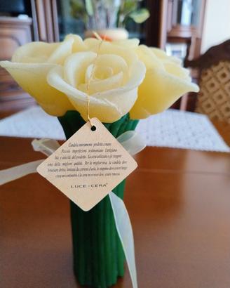 Bouquet di rose in cera lavorata a mano