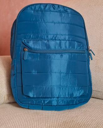 Zaino Minimal Trapuntato Satin Blu Avio/Ottanio 