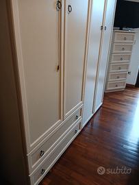 Armadio a 4 ante con settimino e scrivania