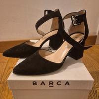 Scarpe in camoscio con cinturino marchio Barca