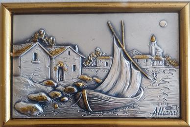 Bassorilievo in argento firmato su lastra 