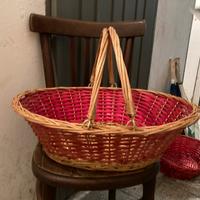 Coppia di cestini in vimini