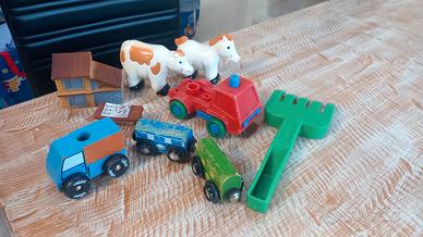 Lotto Giocattoli Vintage Toys in Legno e Plastica