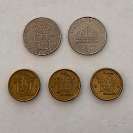 Lotto 5 monete Svezia – corone 1973–2002