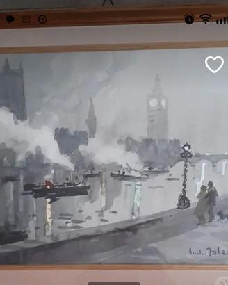 acquarello "fumo di Londra" Giulio Falzoni 