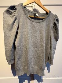Maglioncino cotone crop con maniche a sbuffo 36