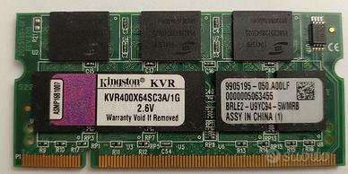 RAM So-Dimm 1 Gb DDR 400 Mhz PC-3200