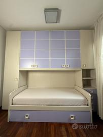 Cameretta bambini lilla e bianco