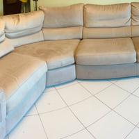 Divano angolare in pelle con penisola elettrica