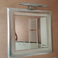 Specchio quadrato ecopelle grigio 