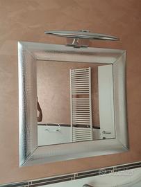 Specchio quadrato ecopelle grigio 