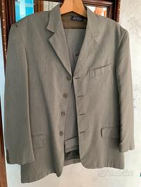Completo grigio chiaro da uomo tg 50 con rigoline