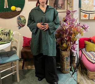 trench coat verde petrolio