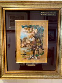 Quadro "roma sparita" in oro/ argento