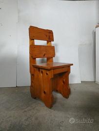 Sedia Rustica in Legno Massello Stile Taverna